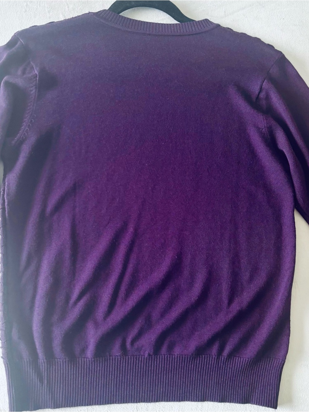 🔴 Elegantly Embellished Eggplant Knit Top- One Size - Picture 10 of 11